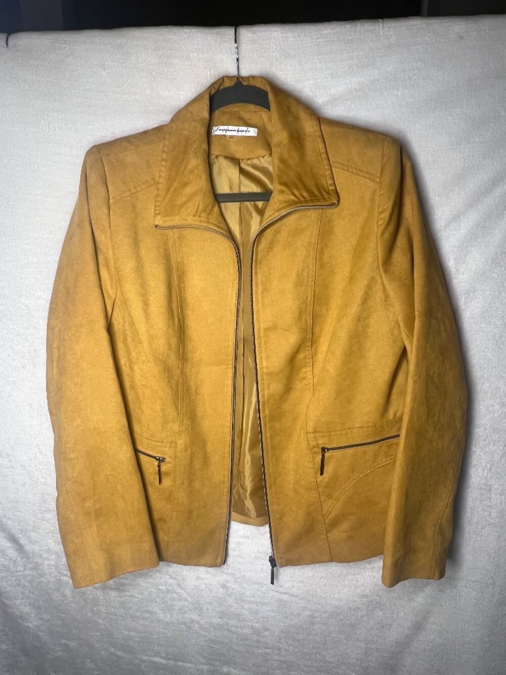 Allison Daley faux suede zip front jacket sz M